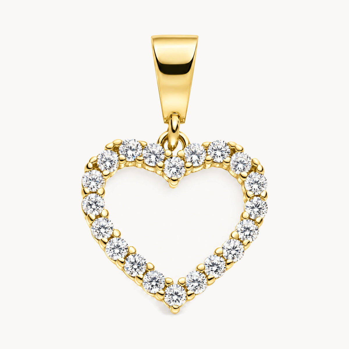 Herzanhänger mit Zirkonia in 333 Gelbgold