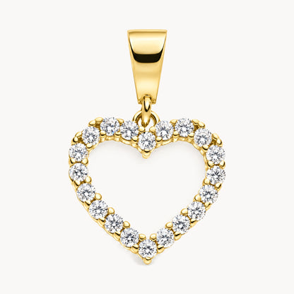 Herzanhänger mit Zirkonia in 333 Gelbgold