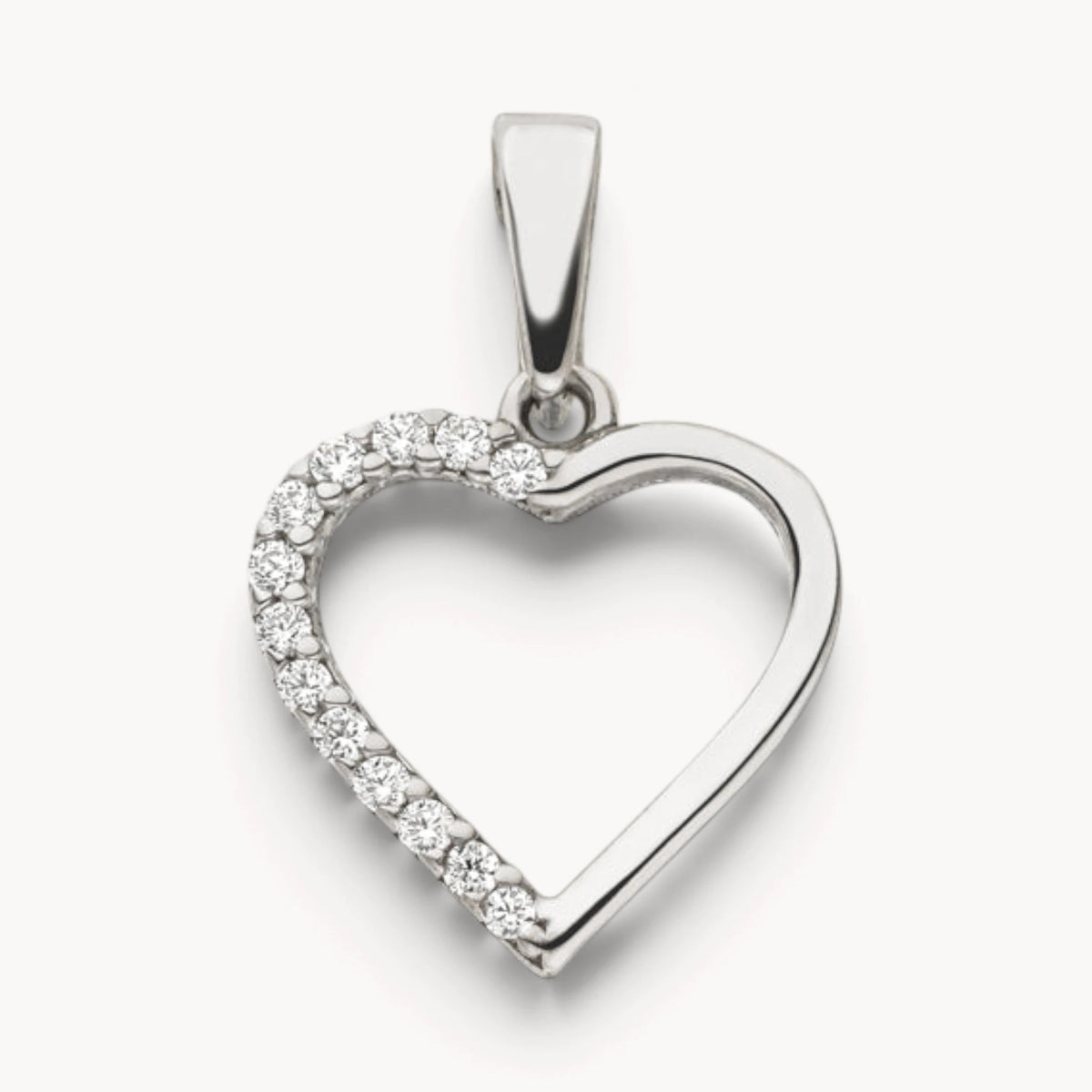 Herzanhänger in Gold &amp; Silber mit Zirkonia