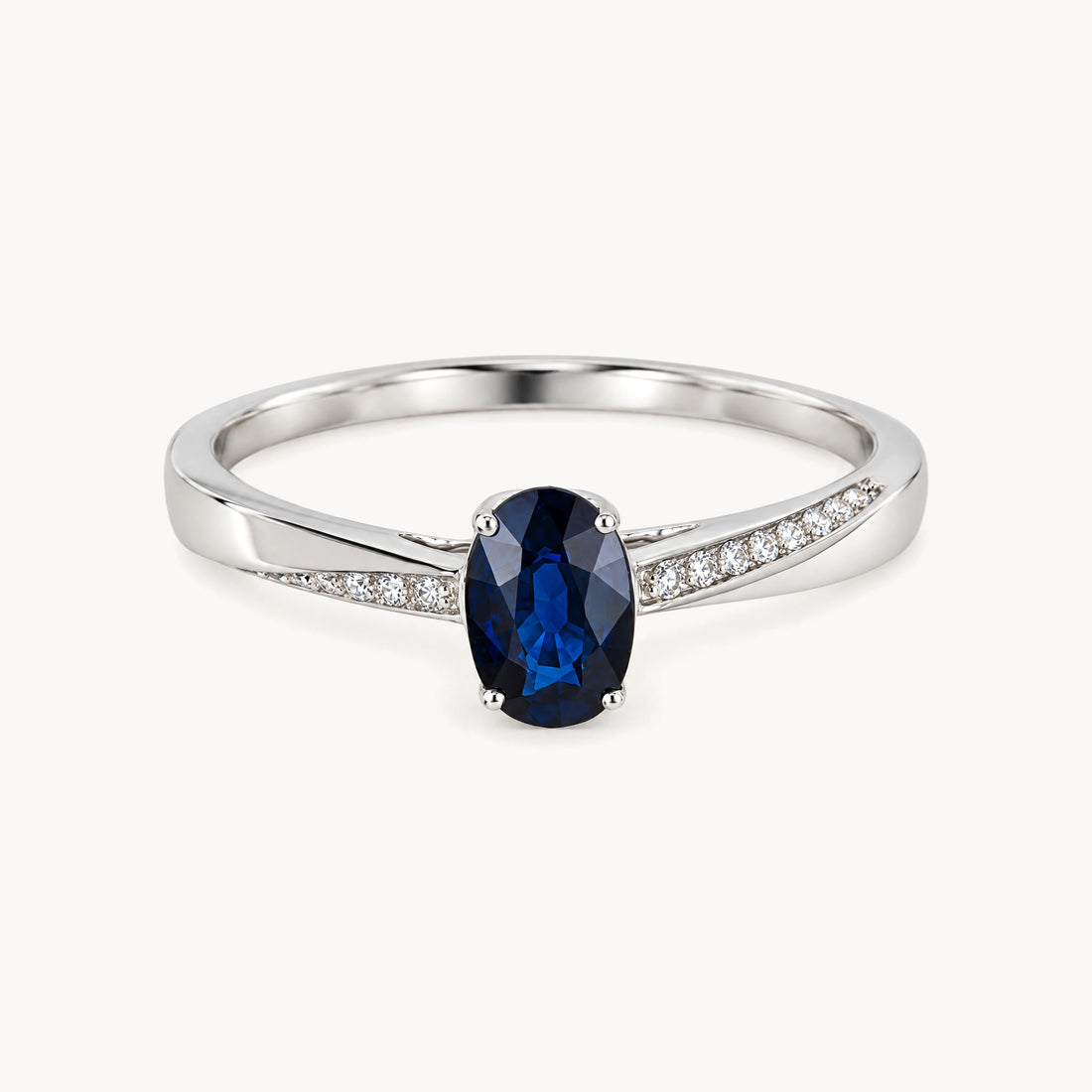 Ring in 585er Weißgold mit Diamant &amp; Saphir