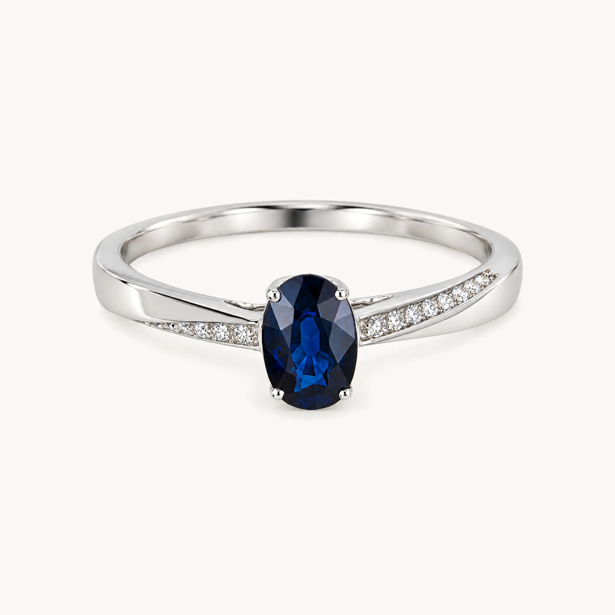 Ring in 585er Weißgold mit Diamant &amp; Saphir