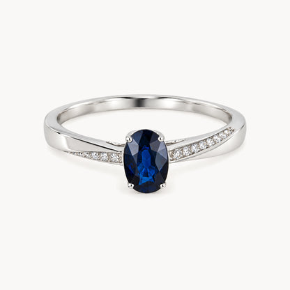 Ring in 585er Weißgold mit Diamant &amp; Saphir