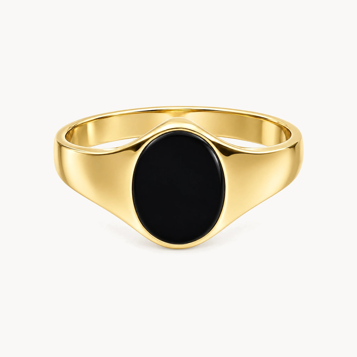 Herrenring in 333er Gelbgold mit Onyx