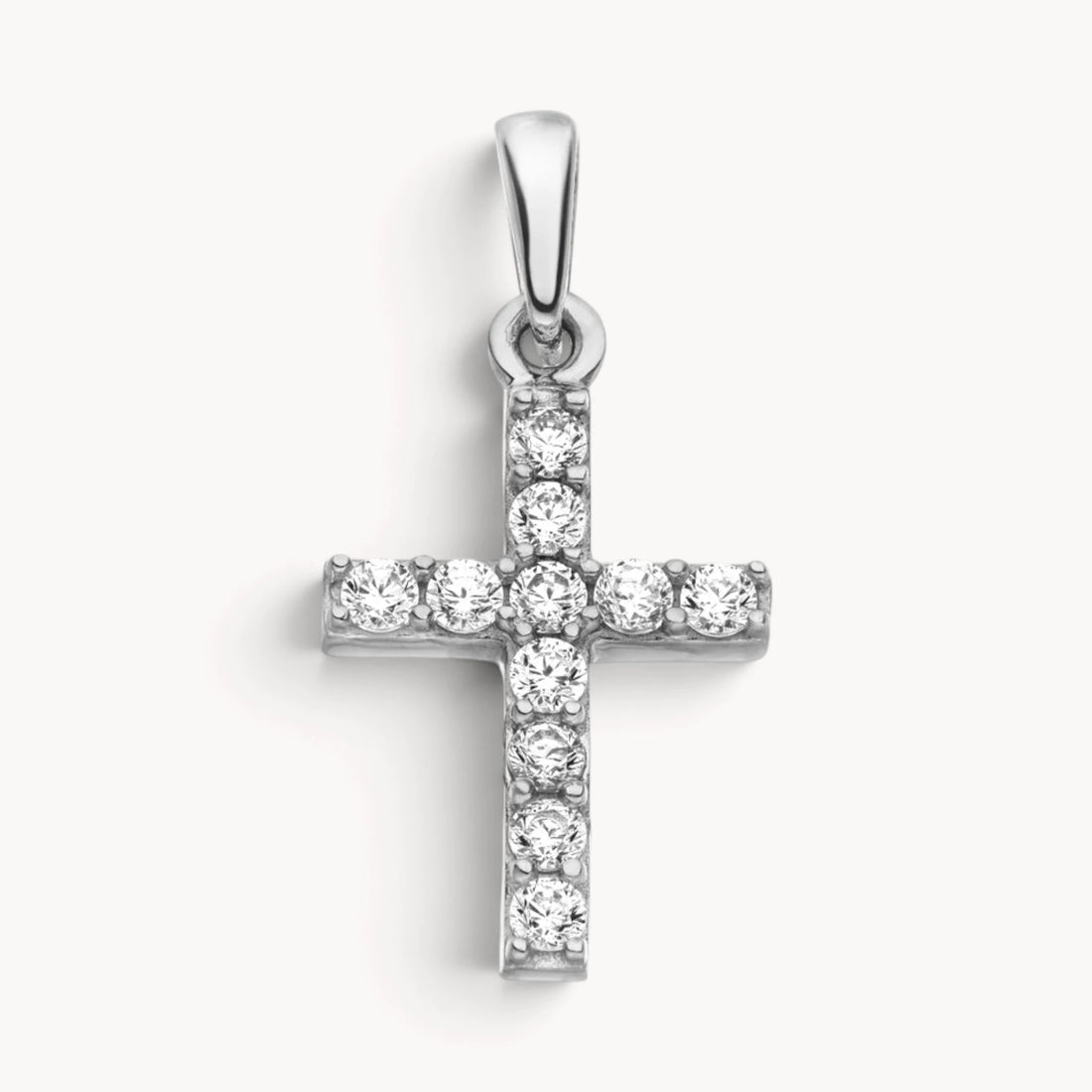 Kreuzanhänger in 333er Gold mit Zirkonia