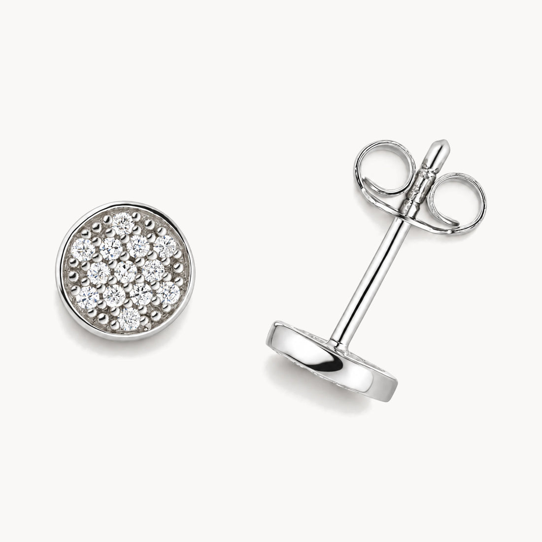 Ohrstecker in 925er Silber mit Zirkonia – rhodiniert