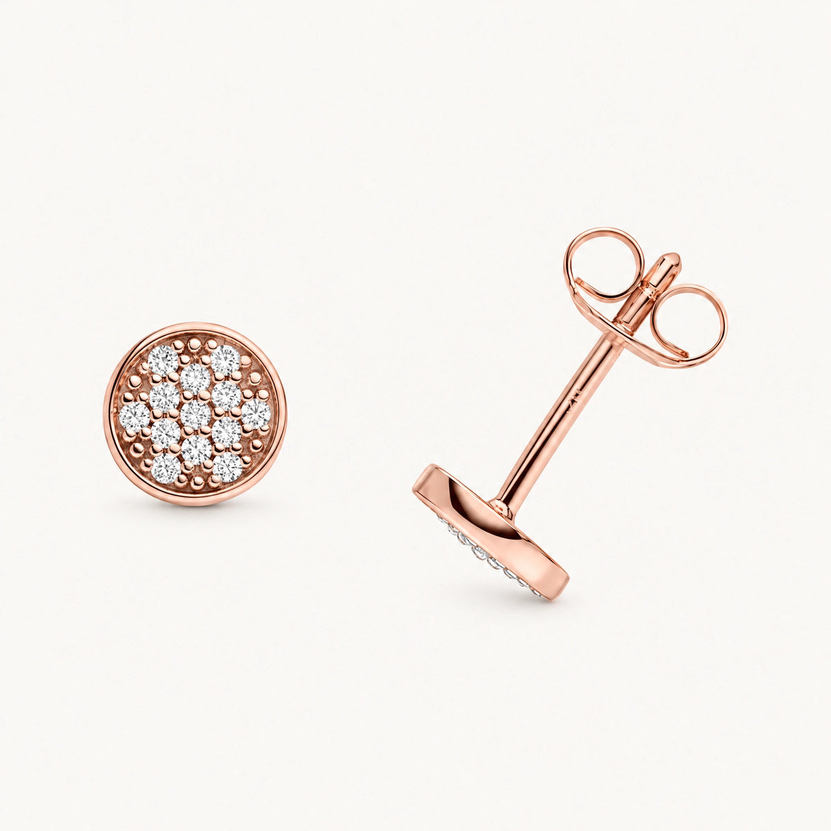 Ohrstecker in 925er Silber mit Zirkonia – rosé vergoldet