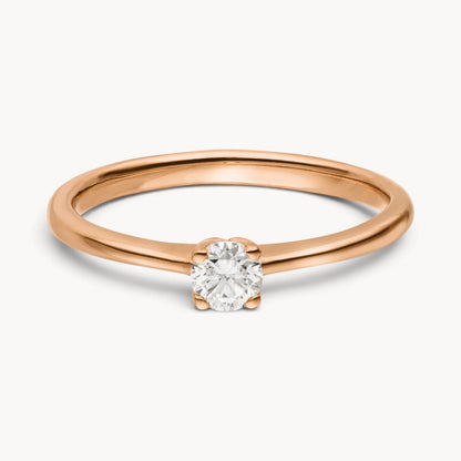 Solitärring in 585er Gold mit Diamant