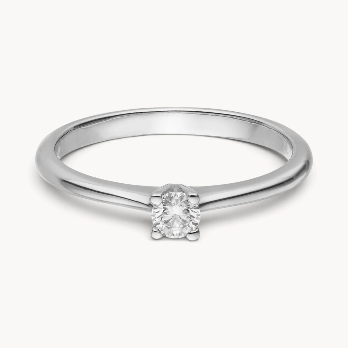 Solitärring in 585er Gold mit Diamant