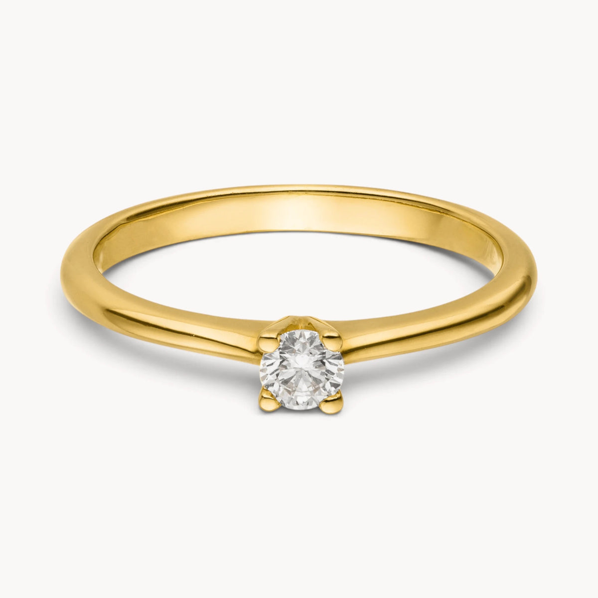 Solitärring in 585er Gold mit Diamant