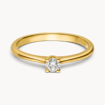 Solitärring in 585er Gold mit Diamant