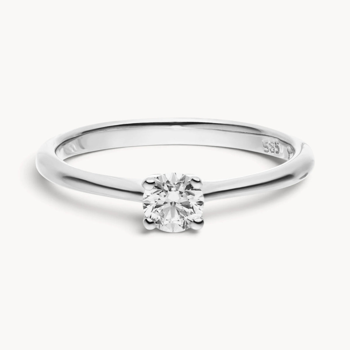Solitärring in 585er Gold mit Diamant