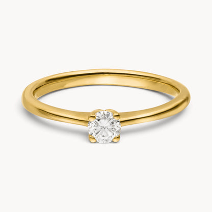 Solitärring in 585er Gold mit Diamant