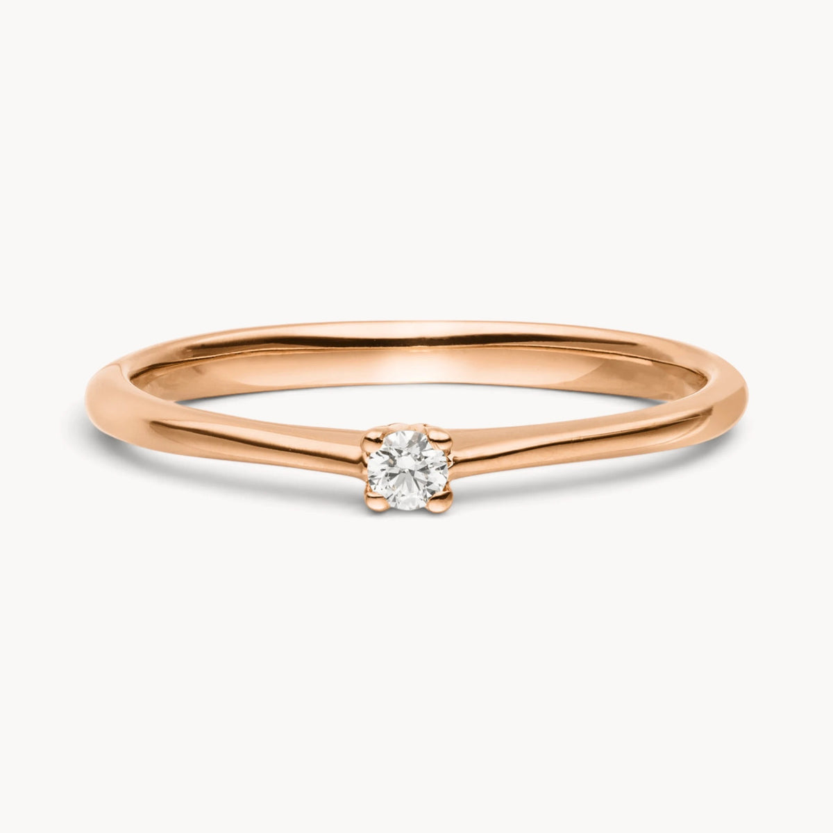 Solitärring in 585er Gold mit Diamant