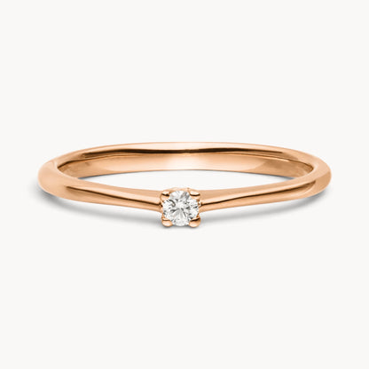 Solitärring in 585er Gold mit Diamant