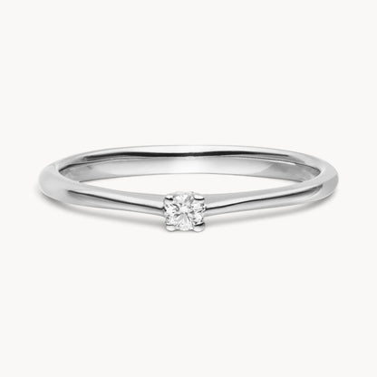 Solitärring in 585er Gold mit Diamant
