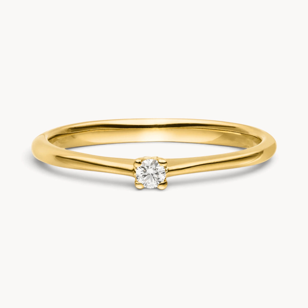 Solitärring in 585er Gold mit Diamant