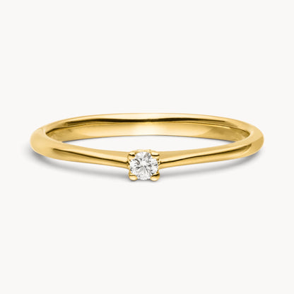 Solitärring in 585er Gold mit Diamant