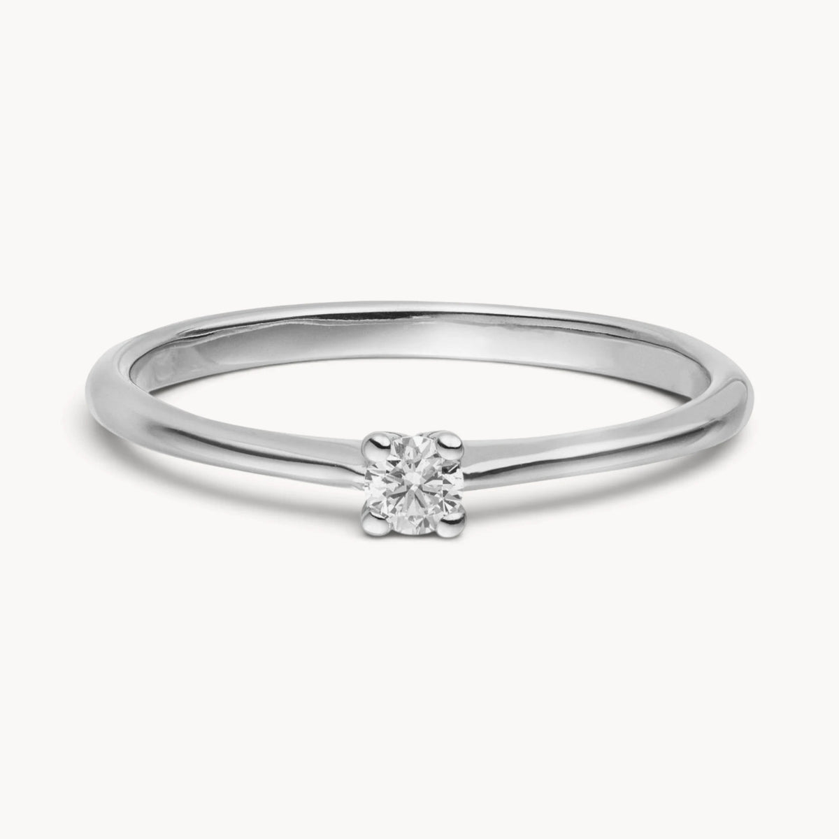 Solitärring in 585er Gold mit Diamant