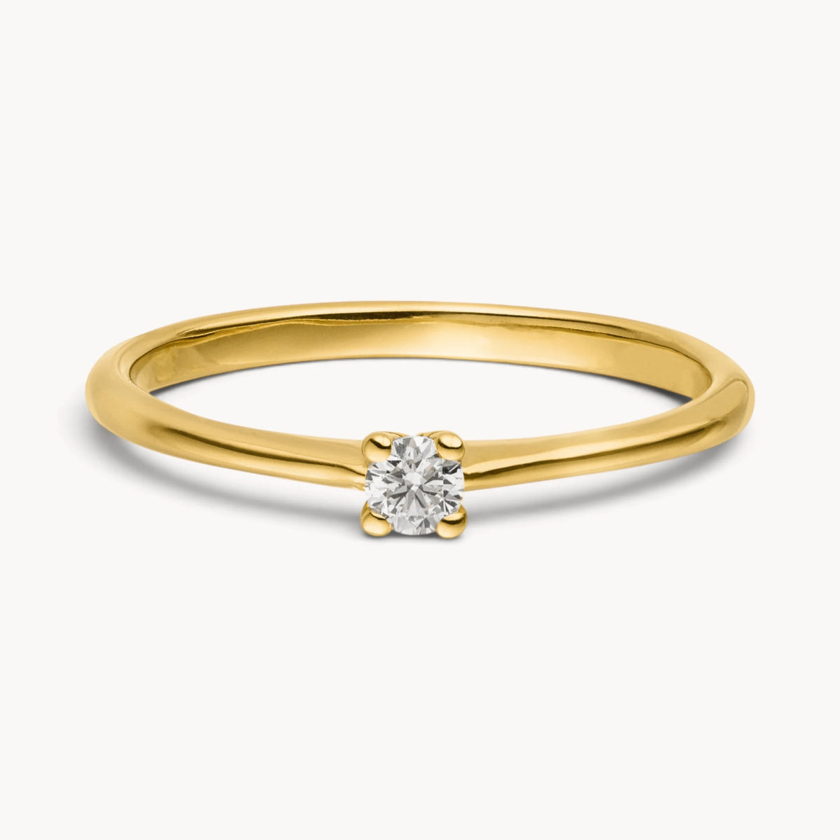 Solitärring in 585er Gold mit Diamant
