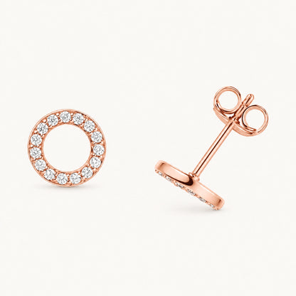 Ohrstecker in 925er Silber mit Zirkonia – rosé vergoldet
