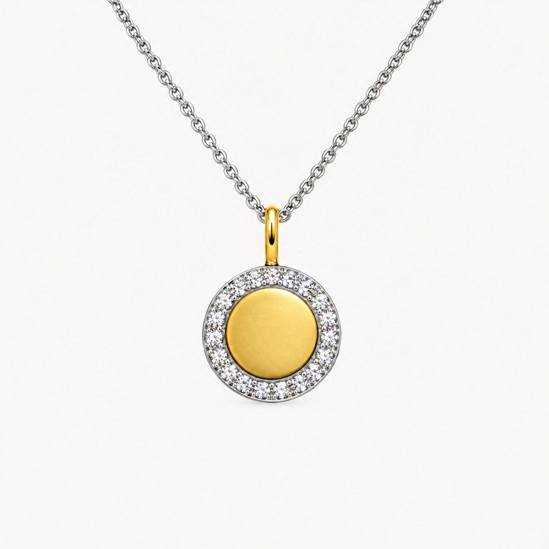 Collier in 925er Silber mit Zirkonia – gelb vergoldet