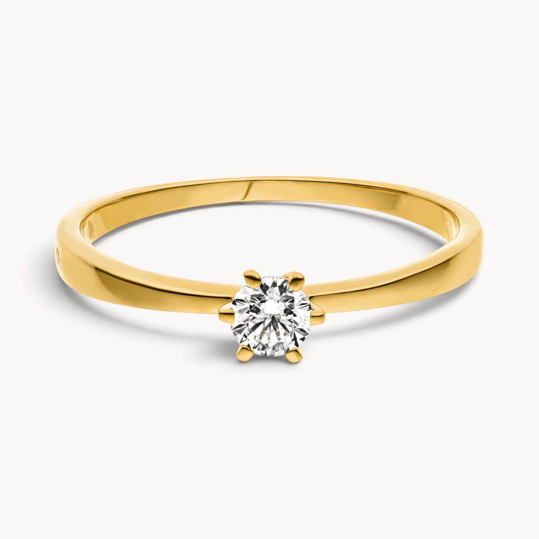 Ring in 333er Gold mit Zirkonia, 6er-Krappenfassung