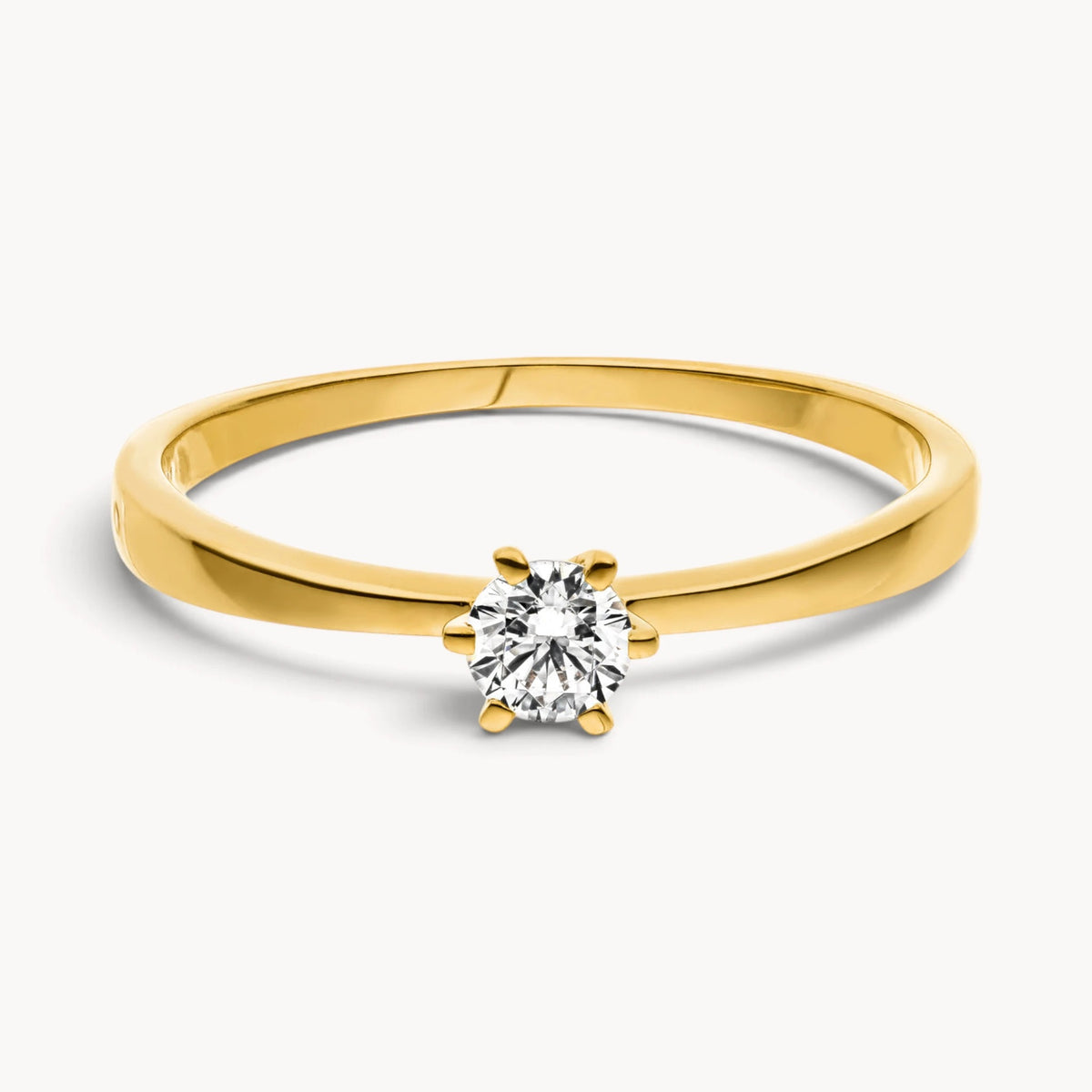 Ring in 333er Gold mit Zirkonia, 6er-Krappenfassung