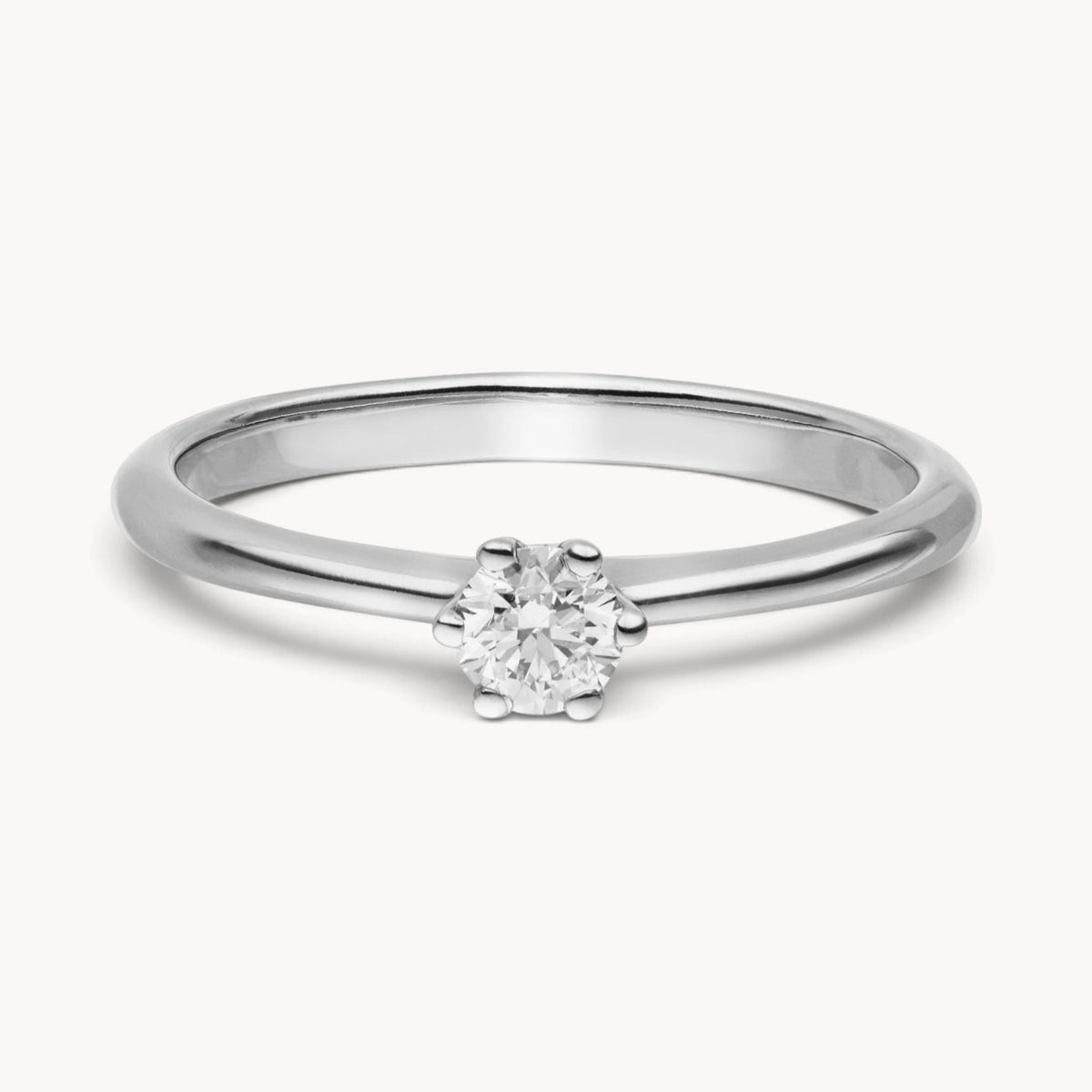 Solitärring in 585er Gold mit Diamant