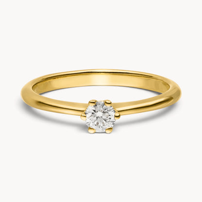 Solitärring in 585er Gold mit Diamant