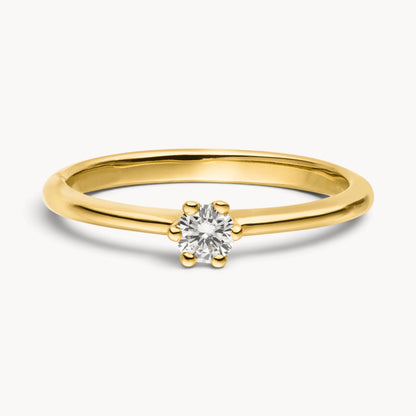 Solitärring in 585er Gold mit Diamant