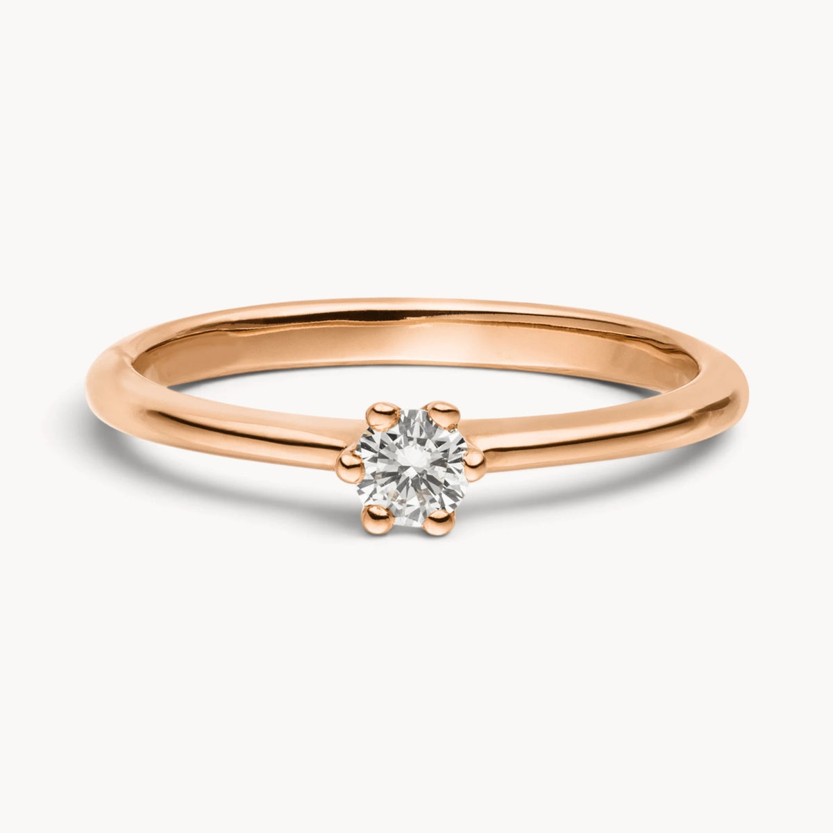 Solitärring in 585er Gold mit Diamant