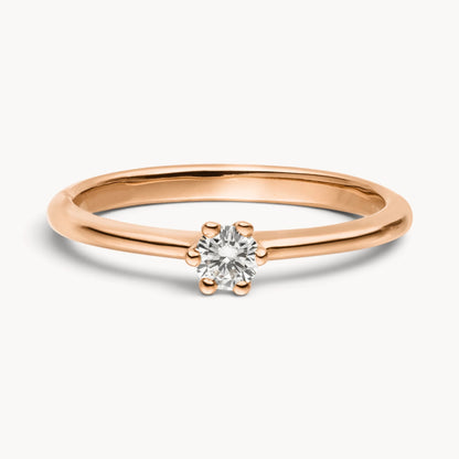Solitärring in 585er Gold mit Diamant