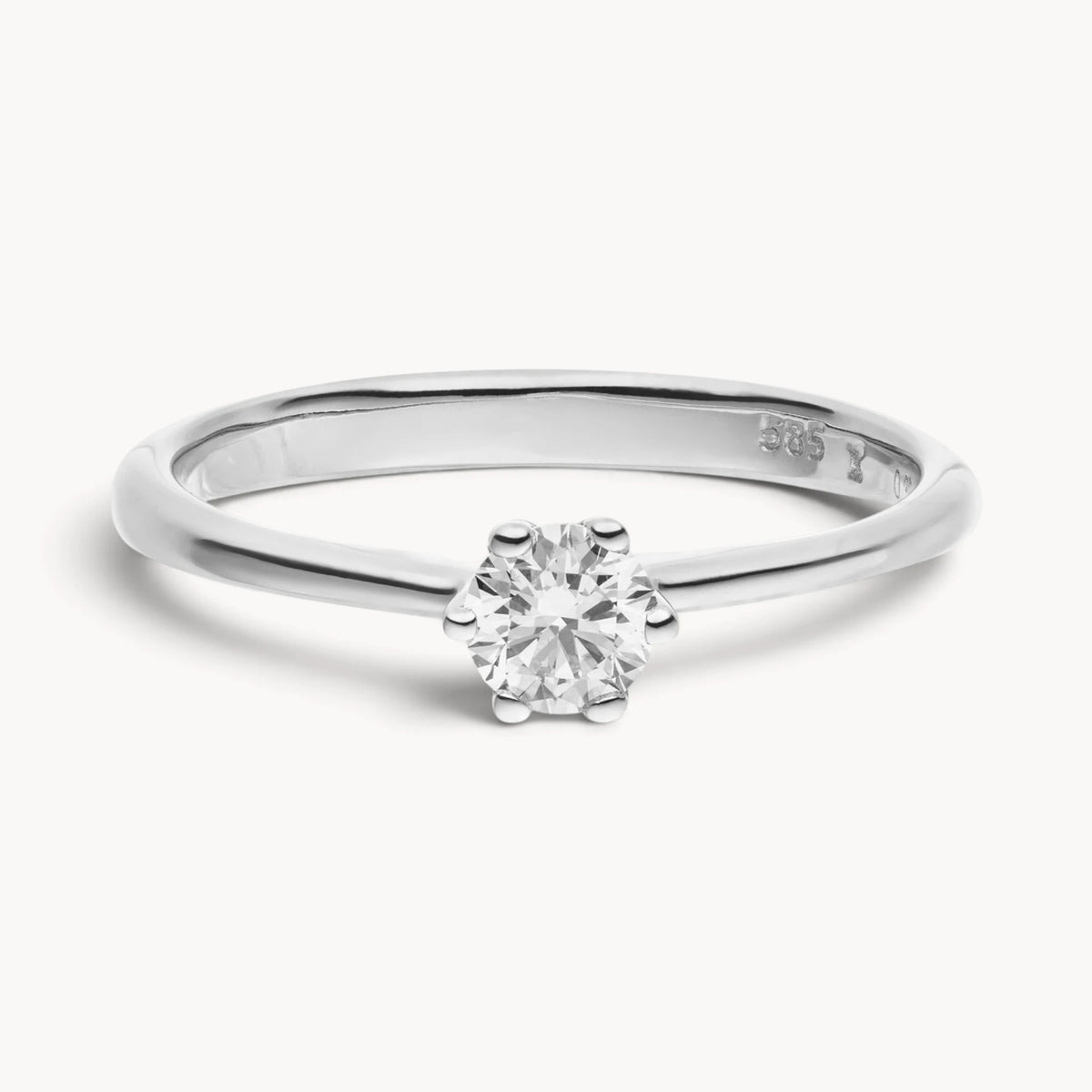 Solitärring in 585er Gold mit Diamant