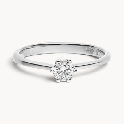 Solitärring in 585er Gold mit Diamant