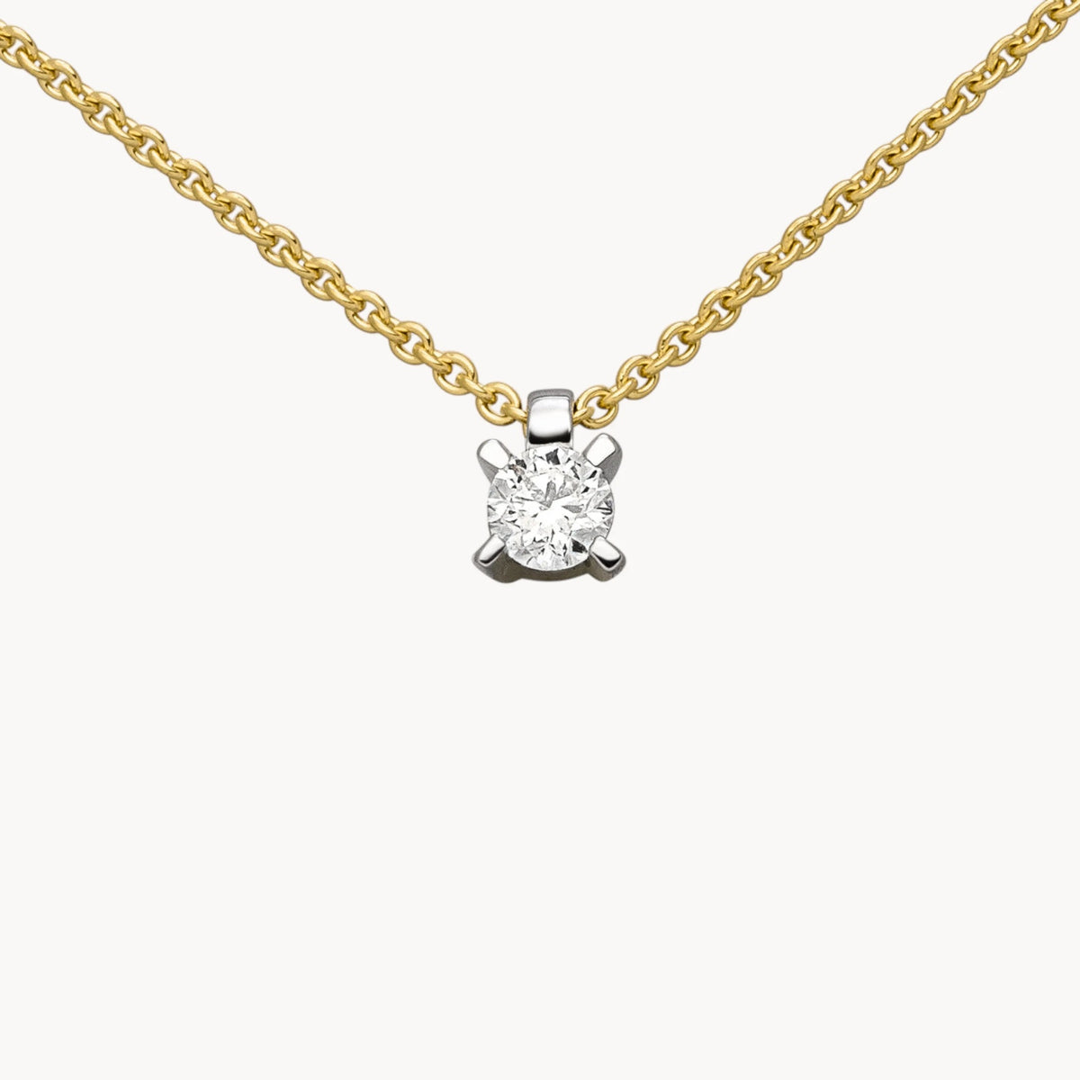 Collier in 950er Platin &amp; 585er Gold mit Diamant