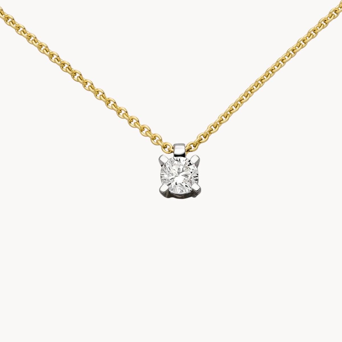 Collier in 950er Platin &amp; 585er Gold mit Diamant