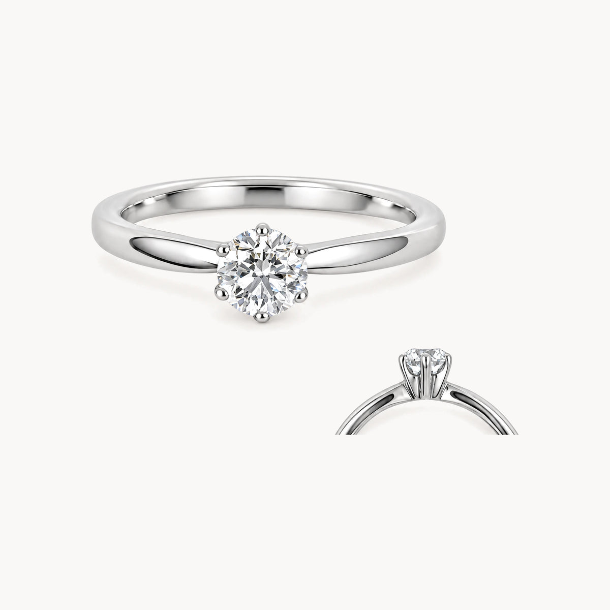Damenring in 585er Palladium-Weißgold mit Diamant