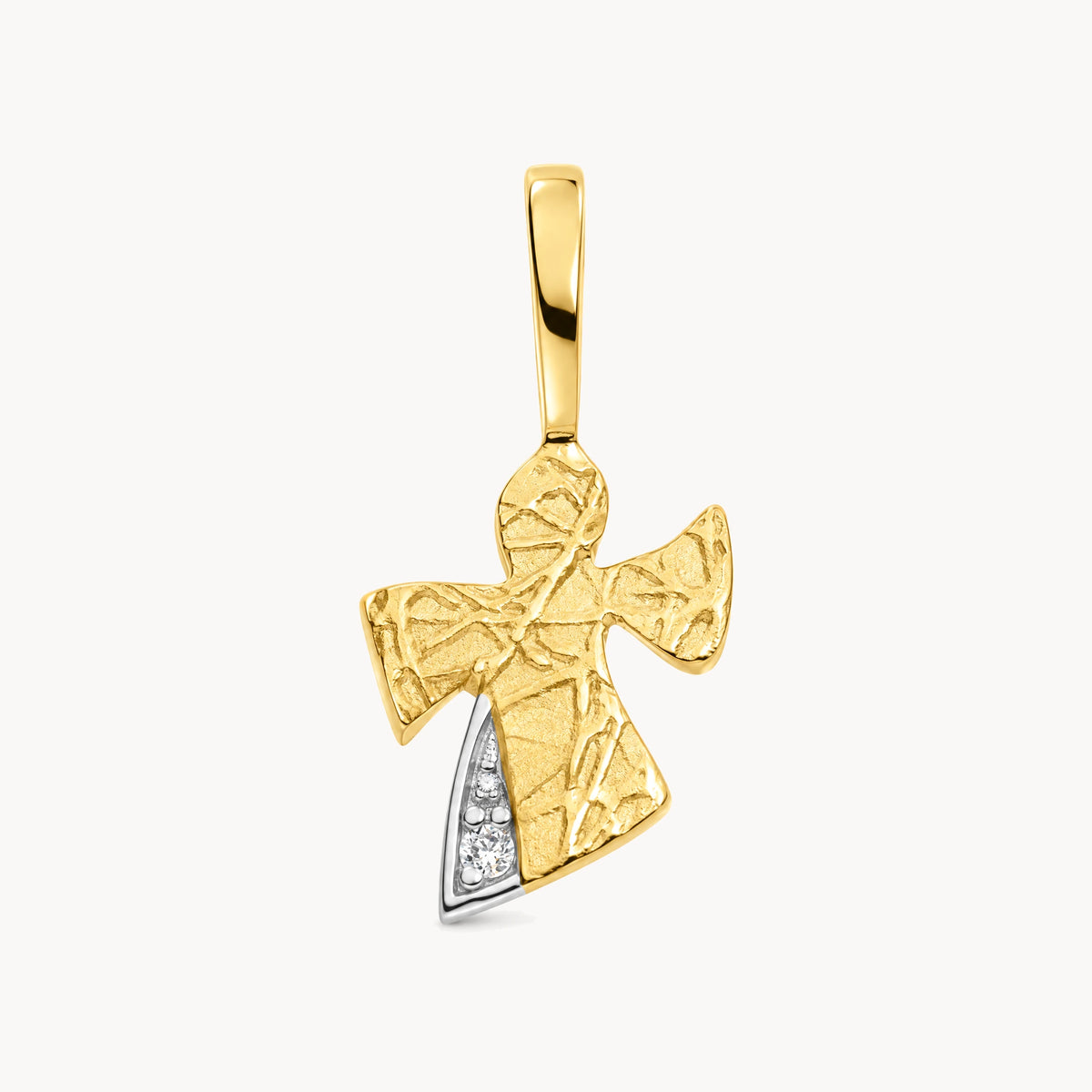 Engelanhänger in 333er Gelbgold mit Zirkonia