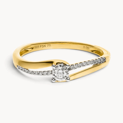 Ring in 585er Gold mit Diamant