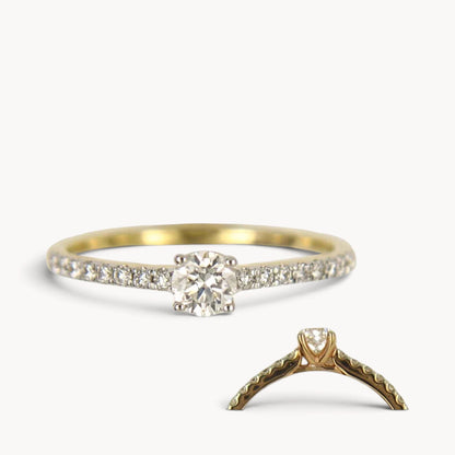 Ring in Gold &amp; Platin mit Diamant