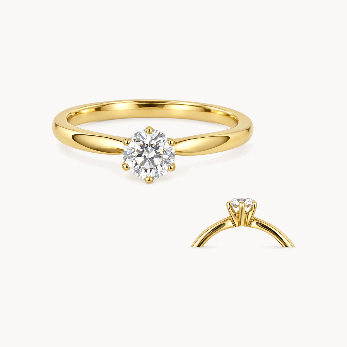 Solitärring in 750er Gelbgold mit Diamant