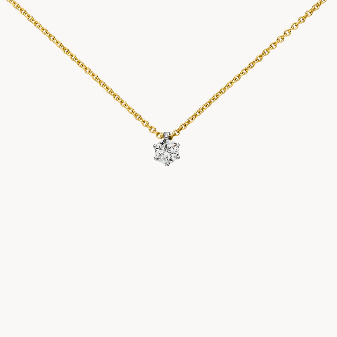 Collier in 950er Platin &amp; 585er Gold mit Diamant