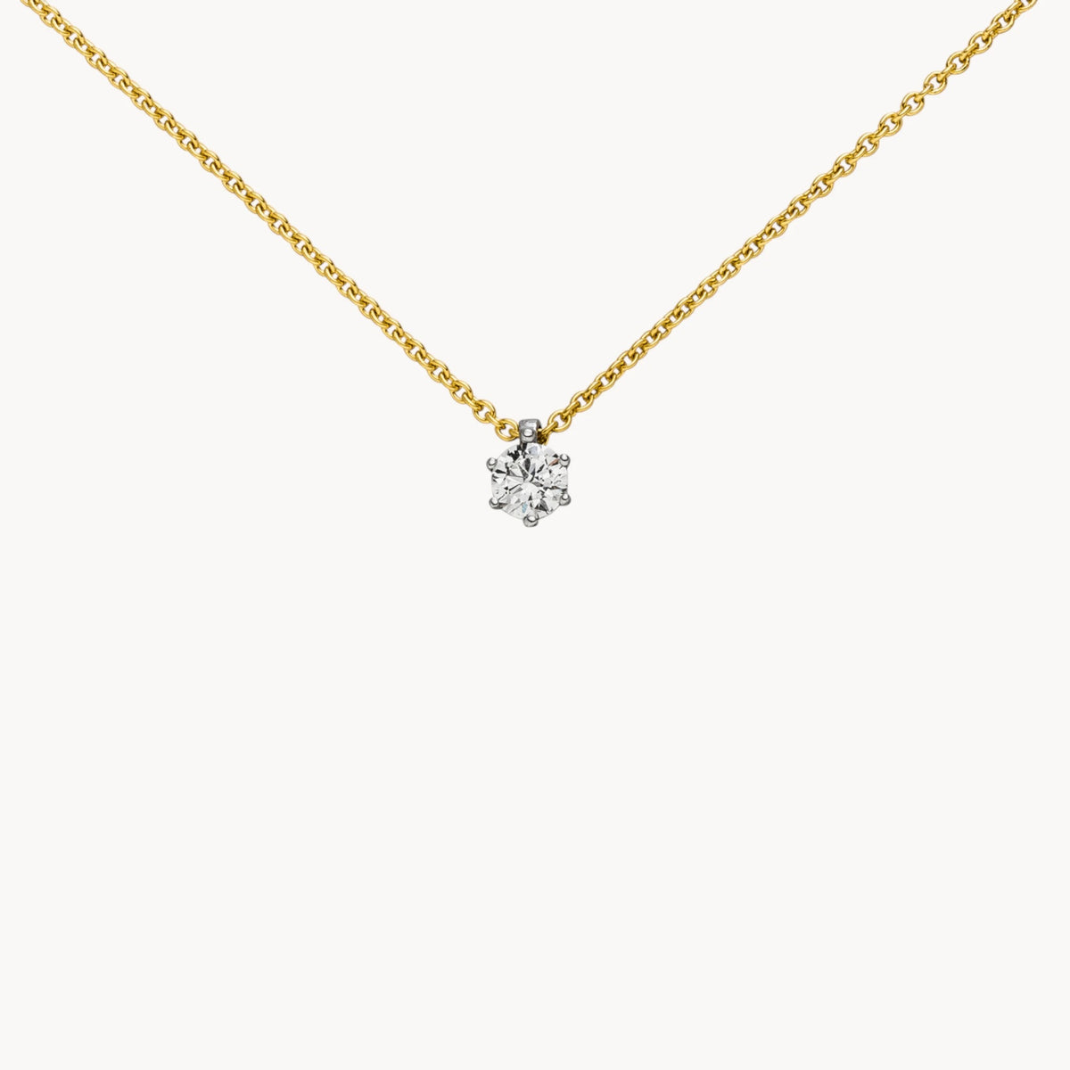 Collier in 950er Platin &amp; 585er Gold mit Diamant