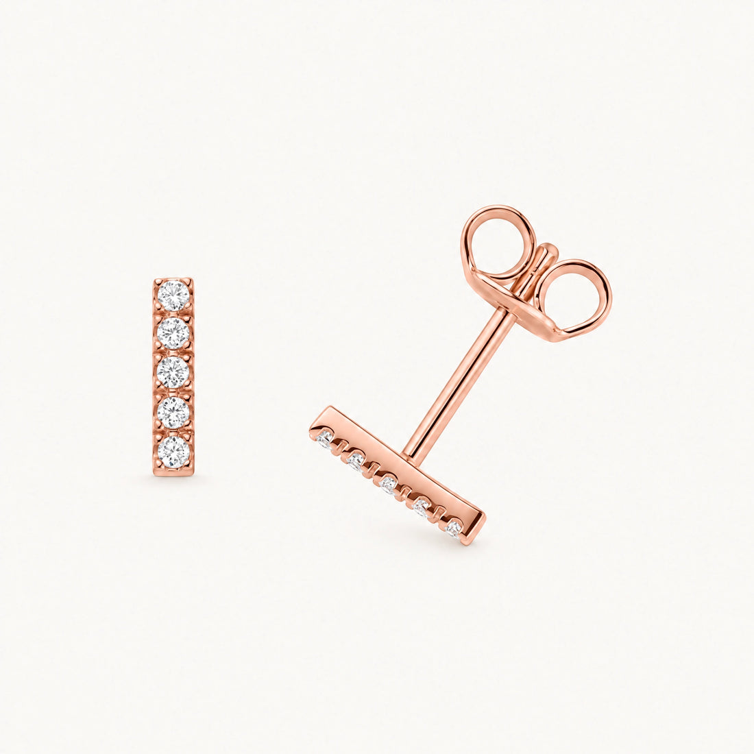 Ohrstecker in 925er Silber mit Zirkonia – rosé vergoldet