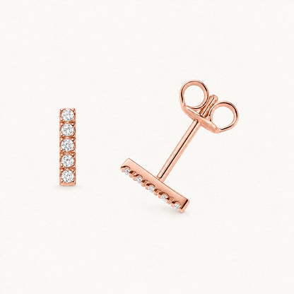 Ohrstecker in 925er Silber mit Zirkonia – rosé vergoldet