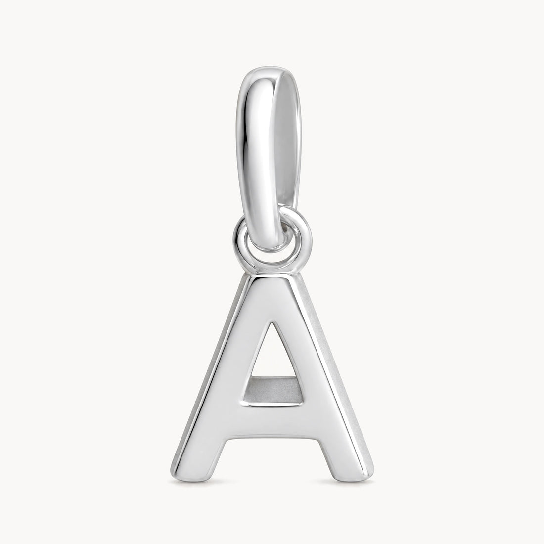 Buchstabenanhänger „A“ in 925er Silber rhodiniert, massiv