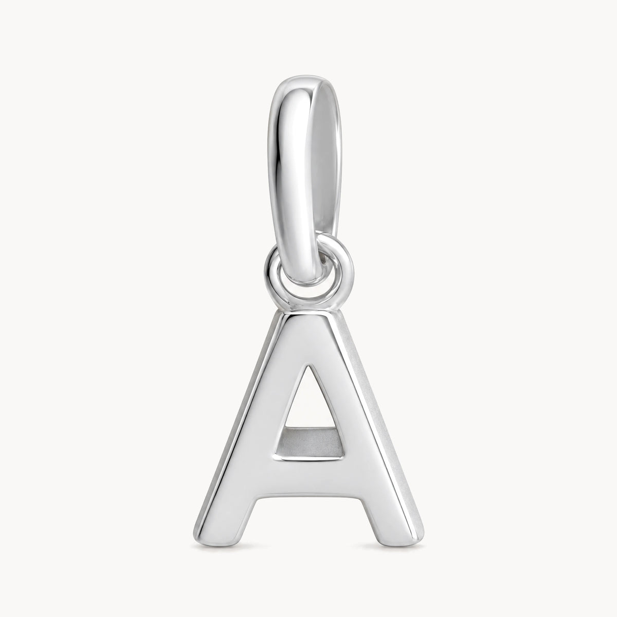 Buchstabenanhänger „A“ in 925er Silber rhodiniert, massiv