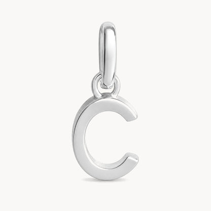 Buchstabenanhänger „C“ in 925er Silber rhodiniert, massiv