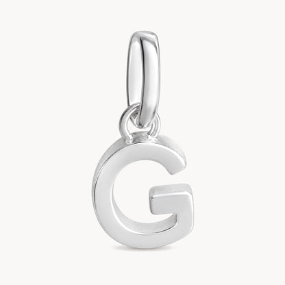 Buchstabenanhänger „G“ in 925er Silber rhodiniert, massiv