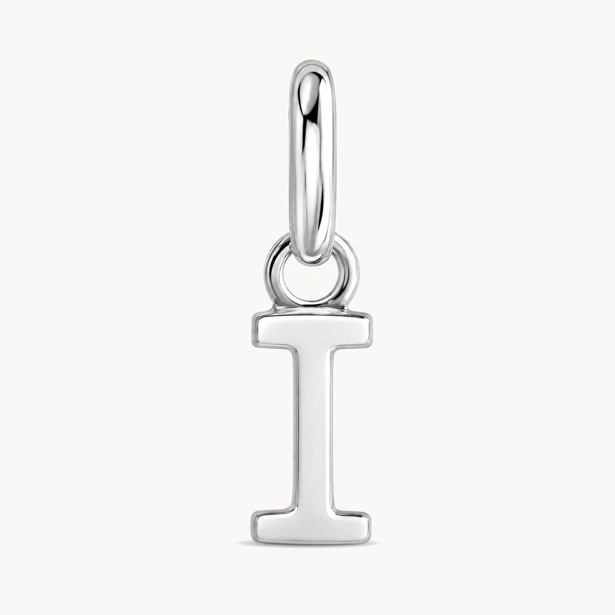 Buchstabenanhänger „I“ in 925er Silber rhodiniert, massiv